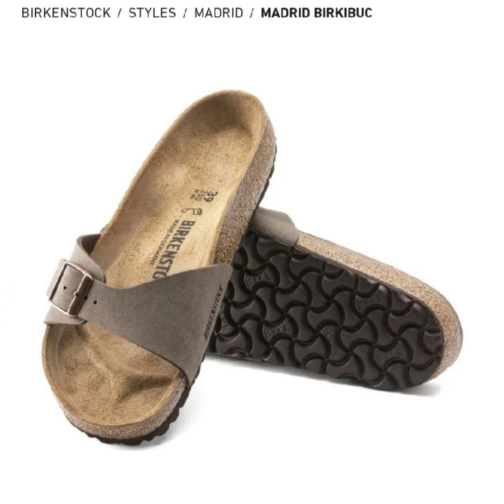 Birkenstock Madrid Unisex Sandals Mocha Brown 39 Ladies 8.5-9/Men's 6